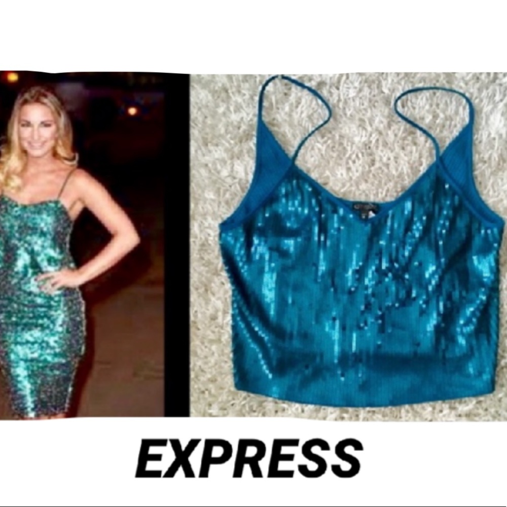 EXPRESS •Teal Sequin Cami Top